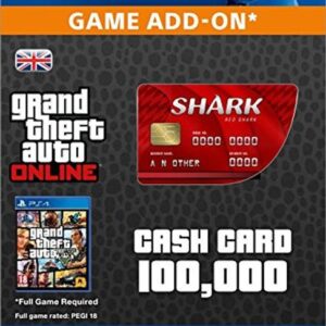 Buy Grand Theft Auto Online (GTA V 5) Red Shark Cash Card PS4 (UK) online